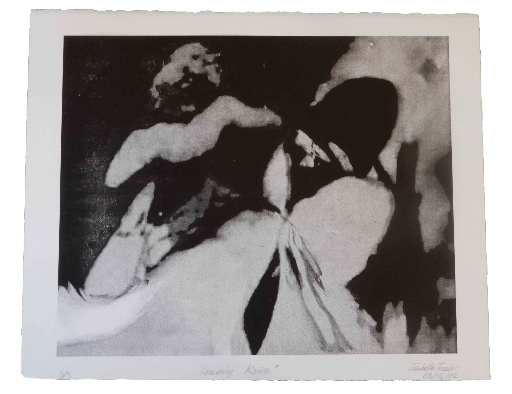 A still from the film 'Karina's Ensemble' made into a lithograph.